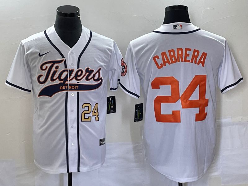 Men Detroit Tigers #24 Cabrera White Joint Name 2025 Nike MLB Jersey style 3